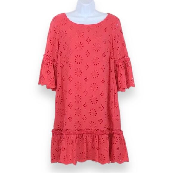 Anthropologie Dresses & Skirts - ANTHROPOLOGIE Eyelet Ruffle Dani Shift Dress size S